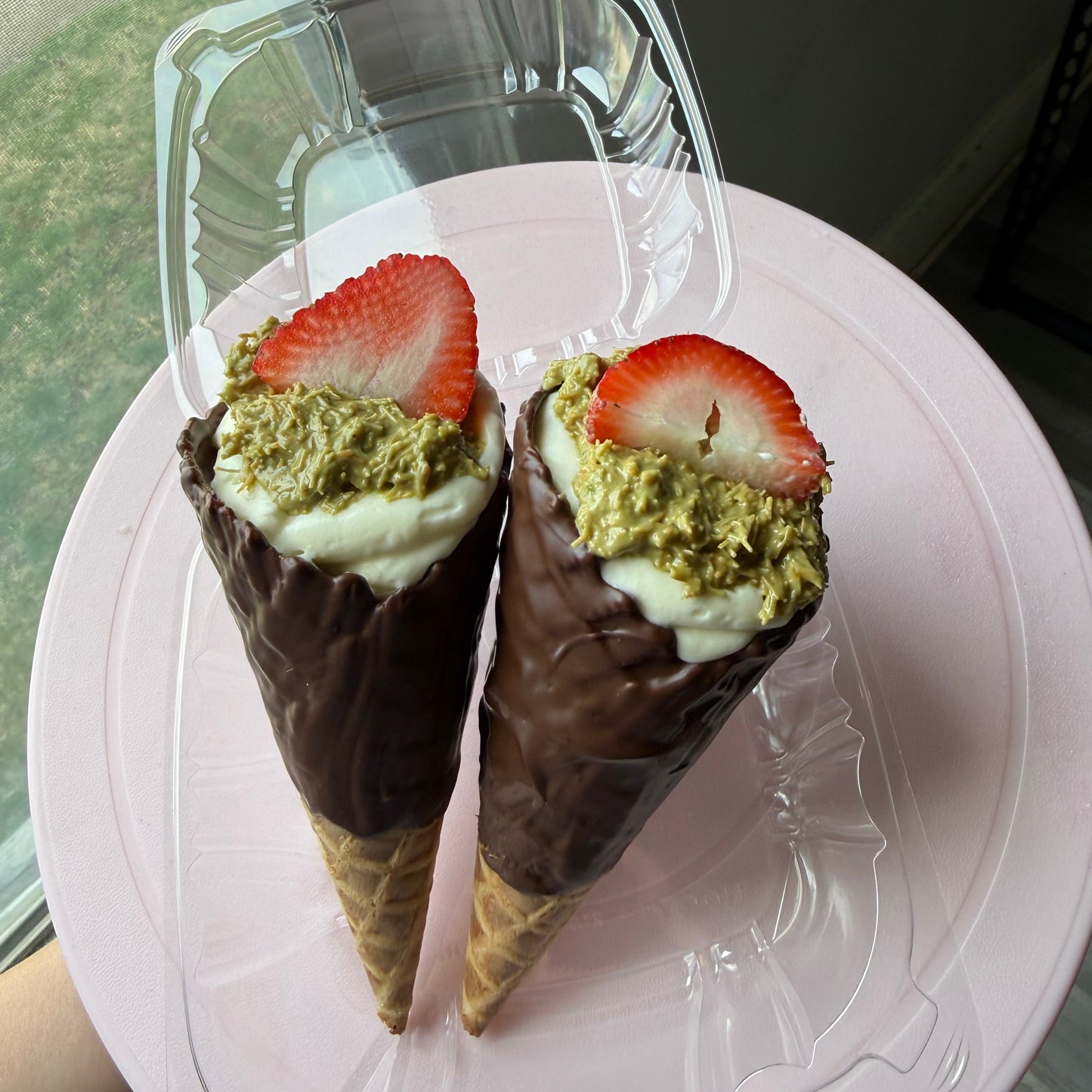 Cheesecake Stuffed Waffle Cones